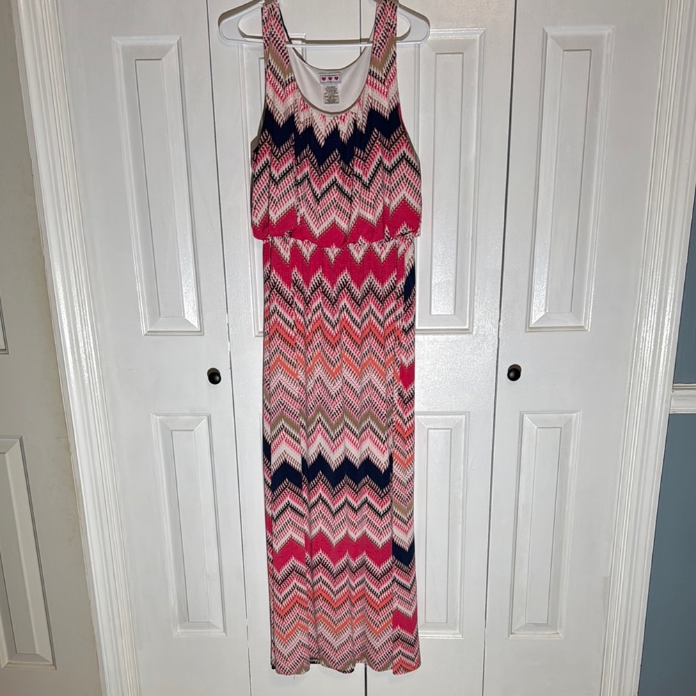 Trixxi Pink and Orange Halter Sundress Maxi